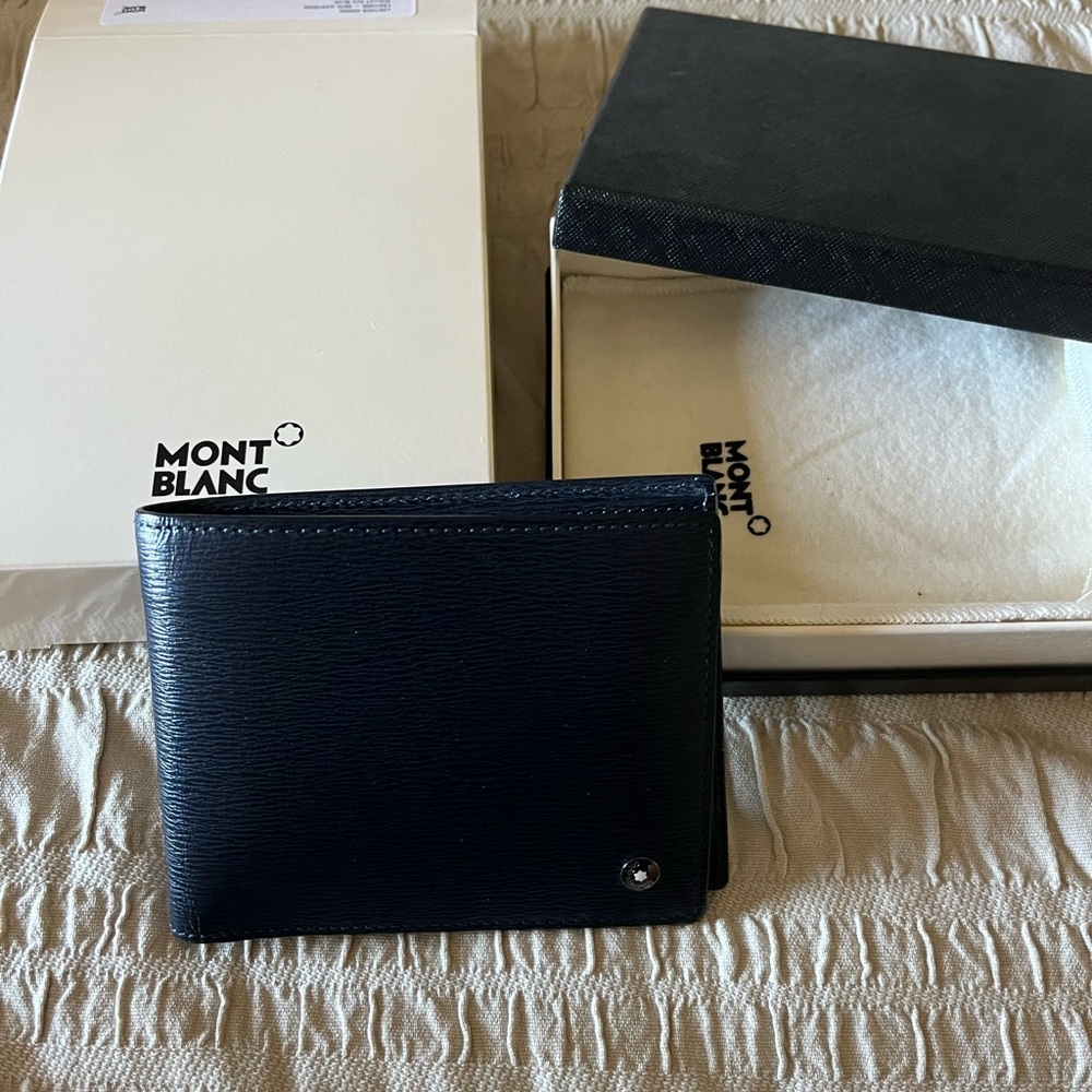 Montblanc Westside Dark Blue Leather Wallet